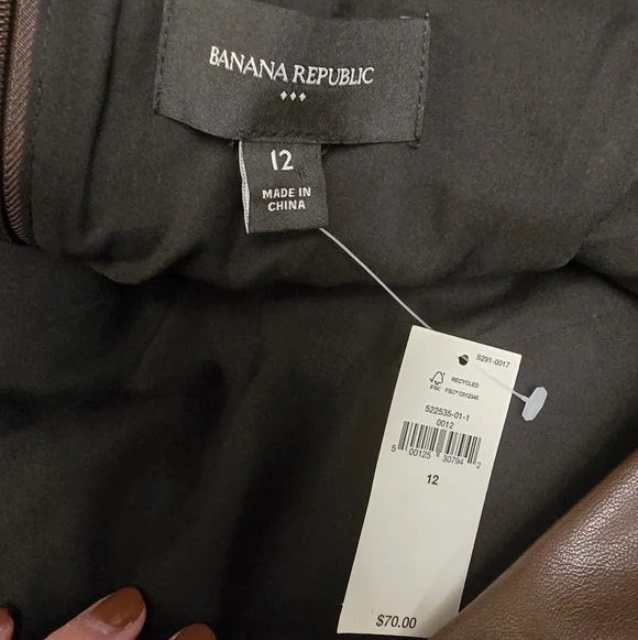 Banana Republic Dark Brown Faux Leather Peplum Tank - Picture 3 of 3